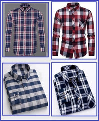 Men's Casual Checks Shirts (Pack of 4)